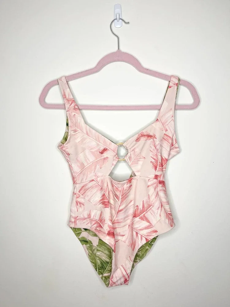 Show Me Your Mumu Summer One Piece Swim Suit in Majestic Palm Size Small - Picture 4 of 7